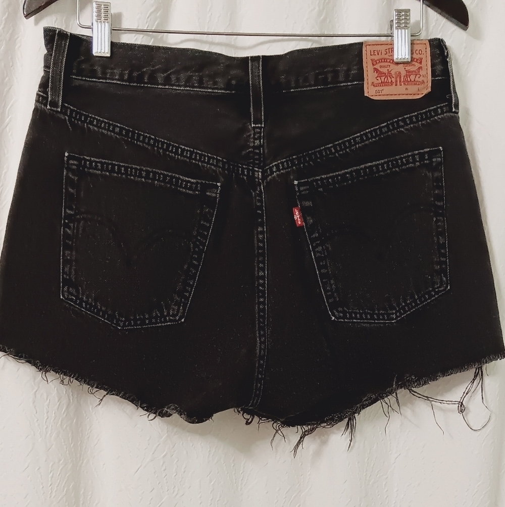 Levis 501 High Rise cut off Button Fly Shorts Size L/31 - Picture 5 of 14